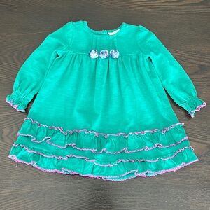 Matilda Jane Teal Dress with Pink Accents